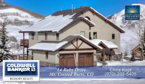 14 Ruby Drive Mt. Crested Butte Home for Sale